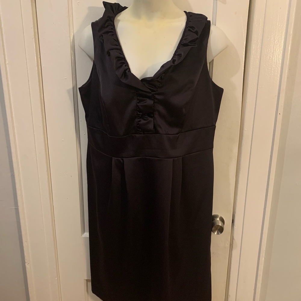 Deep Purple Ruffle Collar Dress